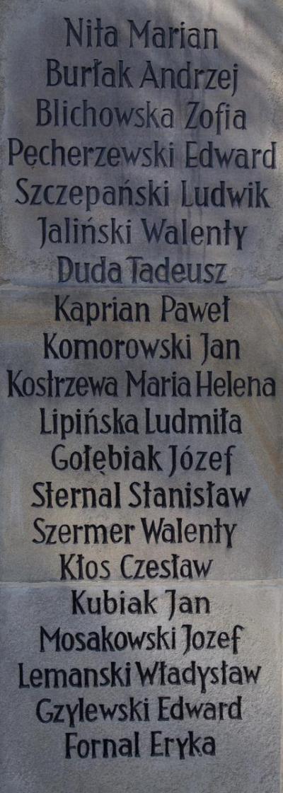 Plaque 4 - Names of victims 1-10  