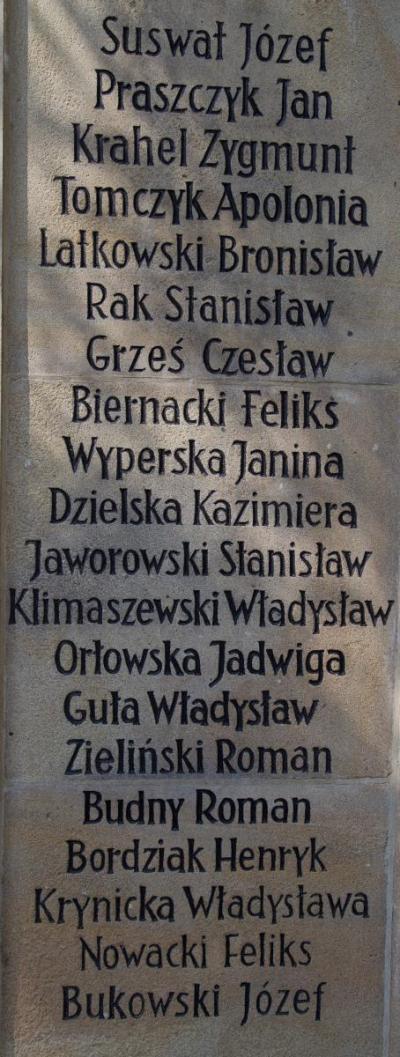 Plaque 5 - Names of victims 1-10  