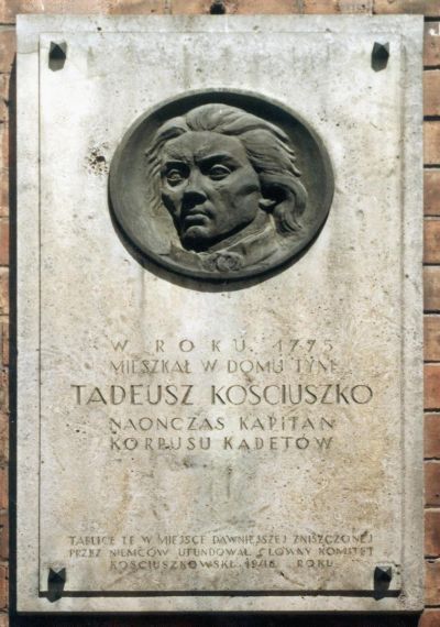 Tablica pamiątkowa z portretem-płaskorzeźbą Tadeusza Kościuszki, ok. 1875, Kraków, Rynek Główny 47