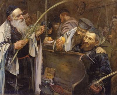 Sukkot (Laubhüttenfest/Święto Szałasów), 1894/95. Öl auf Leinwand, 109,2 × 138,4 cm, Jewish Museum, New York