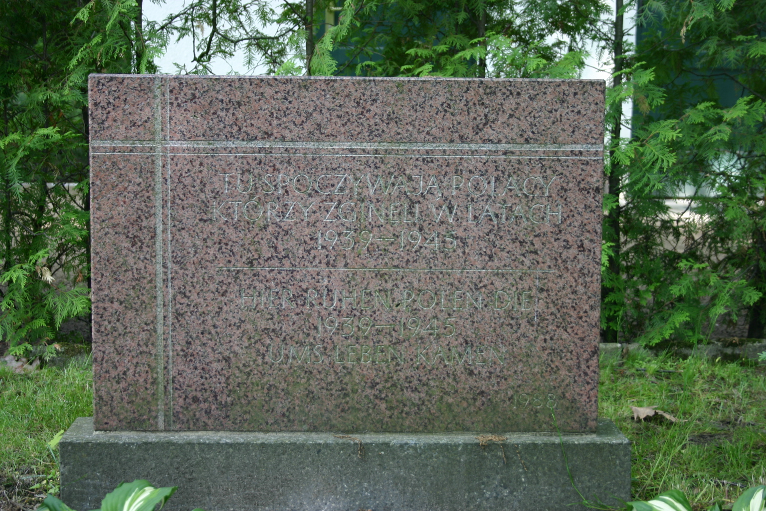 Memorial stone for the polish victims