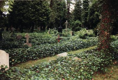 Tombstones with the names of the polish dead and the polish memorial -  