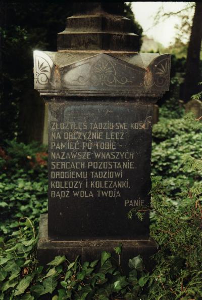 Kamienie nagrobne z nazwiskami zmarłych Polaków i polski pomnik -  