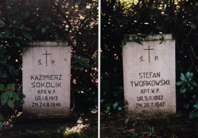 Polskie kamienie nagrobne na cmentarzu leśnym -  