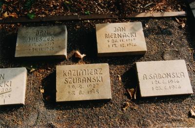 Kamienie nagrobne w polskiej kwaterze -  