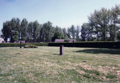 View of the former cemetery in Salzgitter-Watenstedt and the memorial stone -  