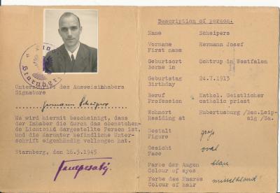 Personalausweis 1945 - Innenansicht. 